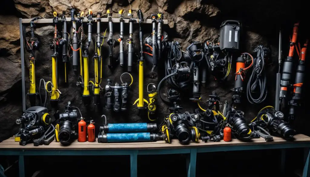 Cavern diving equipment