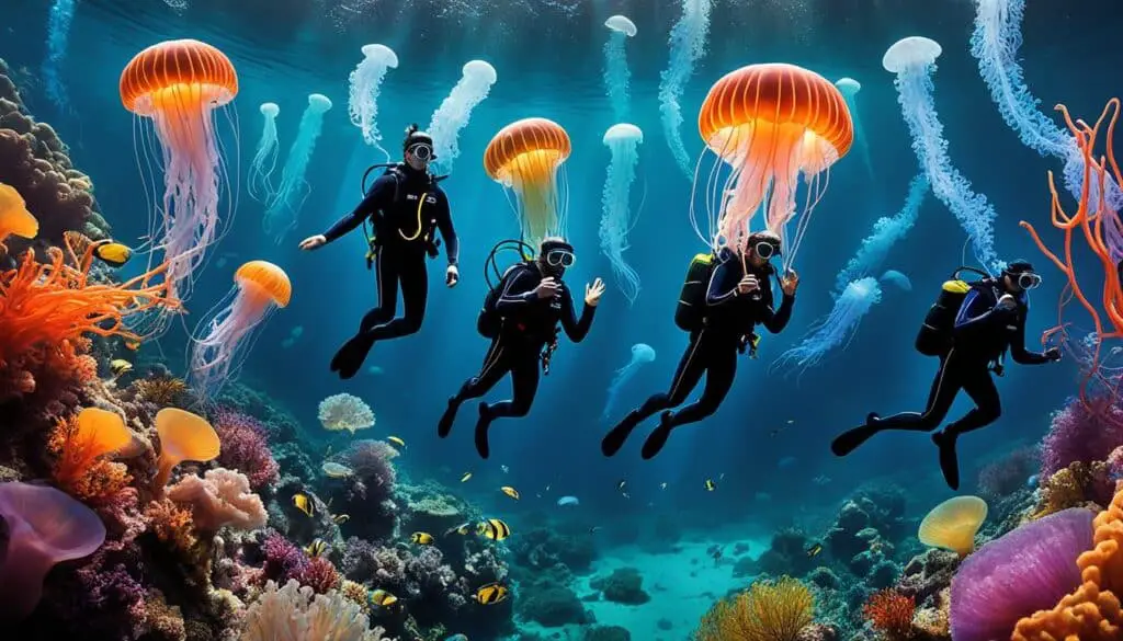 Marine life in a jellyfish lake