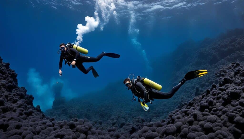 Safety considerations for underwater volcano diving