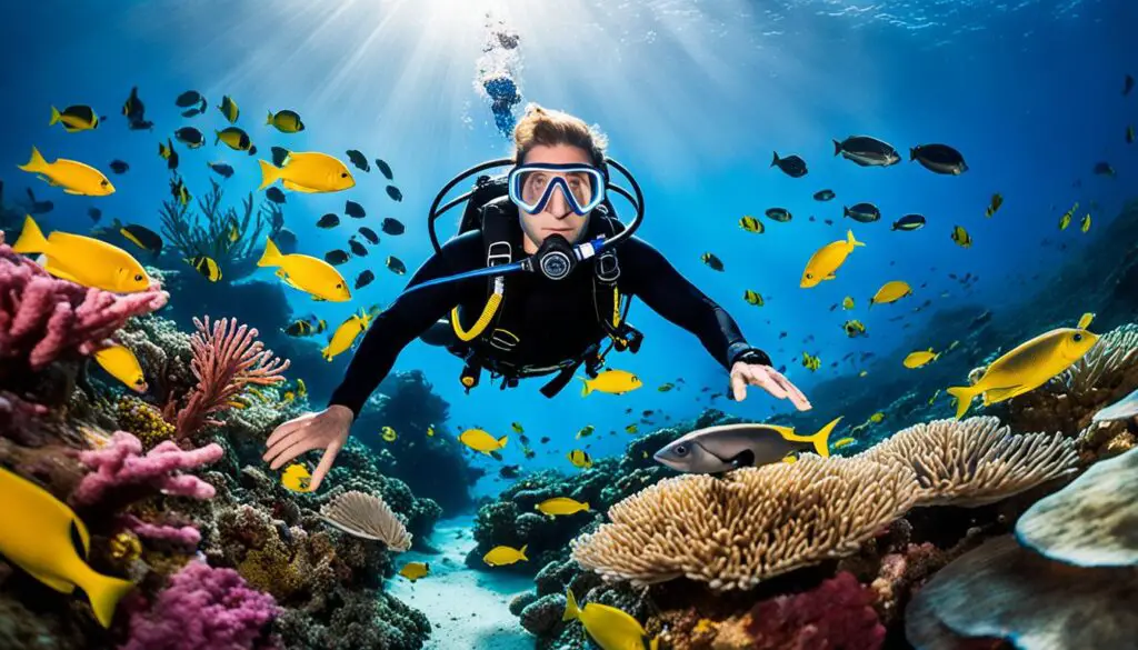 Scuba diver exploring underwater